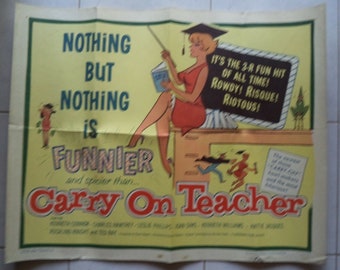 CARRY ON TEACHER (1962) American Half Sheet Poster British Comedy