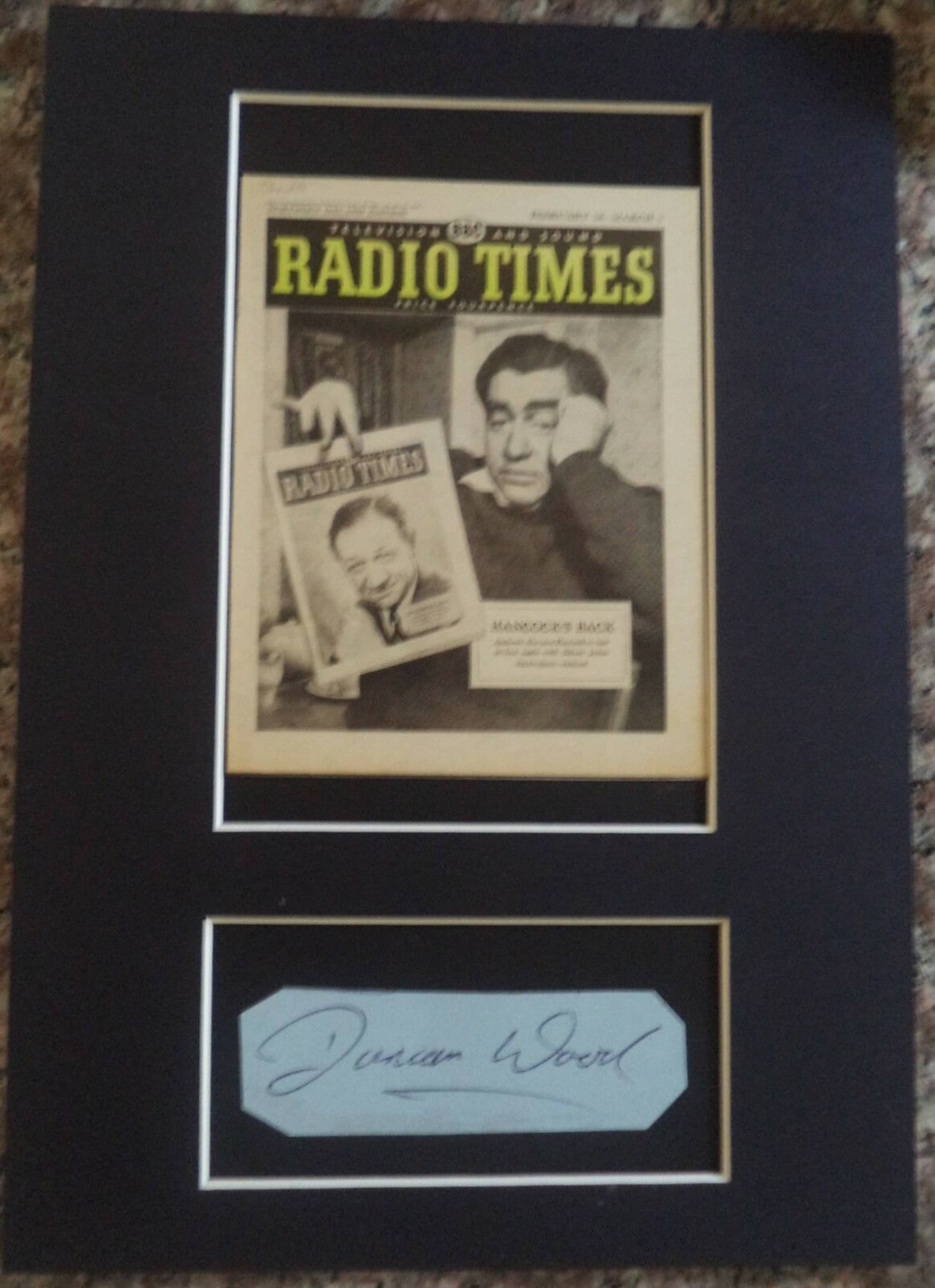 DUNCAN WOOD 1925 1997 Autograph Mounted Display Hand Etsy