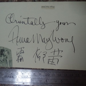 ANNA MAY WONG (1905 - 1961) Autograph, hand signed on album page