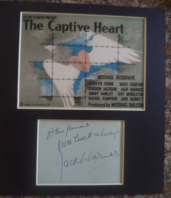 Buy JACK WARNER 1895 1981 Autograph Mounted Display, Hand Signed Page, Was  in the 1946 EALING Film the Captive Heart Online in India 