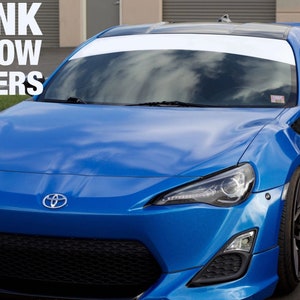 WHITE Sun Strip 12x60 Visor Premium Windshield Banners high FRS GT86 toyota