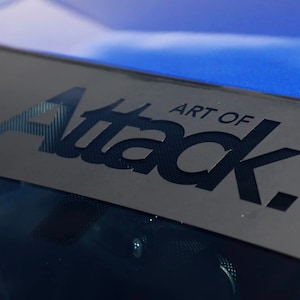 Attack windshield banner universal matte black reversecut