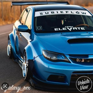 Subieflow reversecut banner white for subaru windshield banner decal stickers