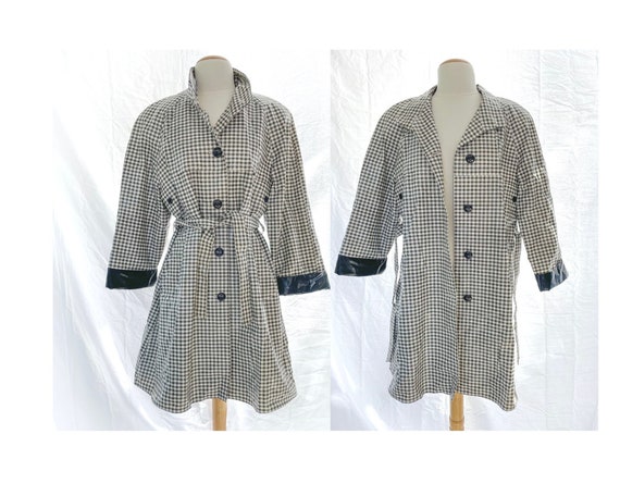 Gingham raincoat deals