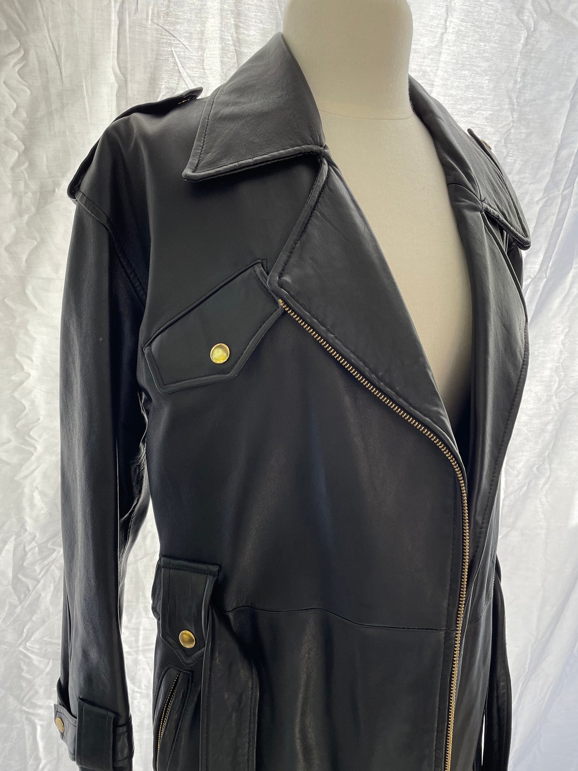 Danier Leather Oversized Jacket With Gold Hardware S-M - Etsy Canada