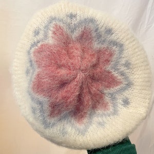 Vintage Wool Floral Beret