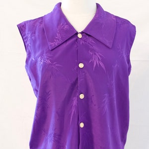Vintage Purple Floral Button Up Top