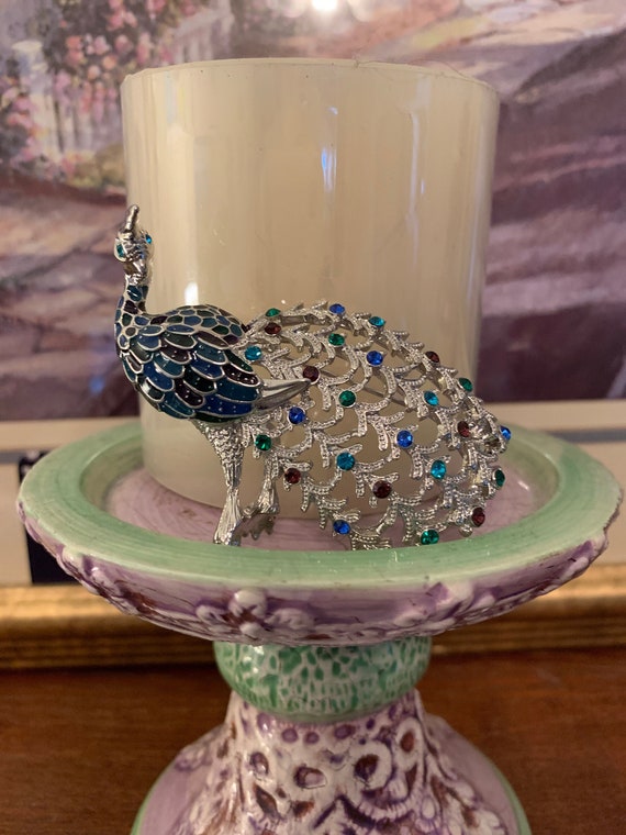 Vintage Peacock Broach - image 1