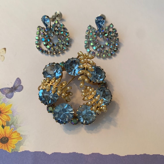 Vintage set Broach & earrings - image 1