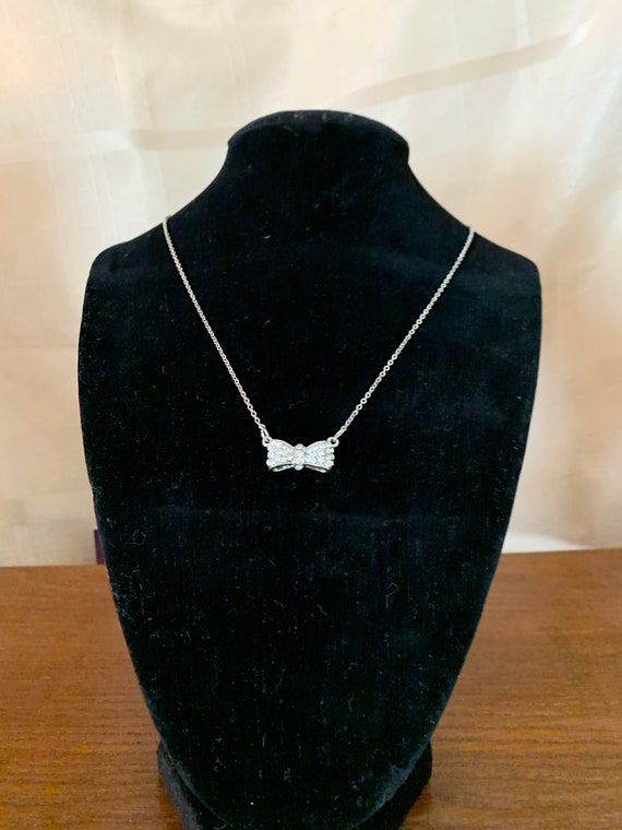 Vintage Silver Bow Necklace