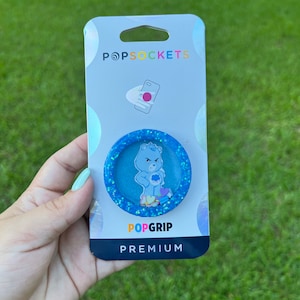 Grumpy Bear Phone Grip Shaker Swappable, Badge Reel Holder & Keychain