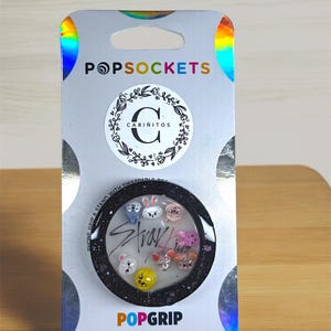 Skzoo Stray Kids PopSocket Swappable , Badge Holder & Keychain Glow in the Dark