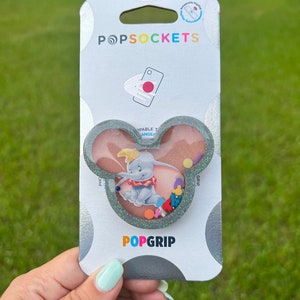 Dumbo Phone Grip Shaker Swappable, Badge Reel Holder Retractable & Keychain