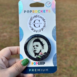 Michael Myers Glow in the Dark Phone Grip Shaker Swappable & Retractable Badge Reel Holder