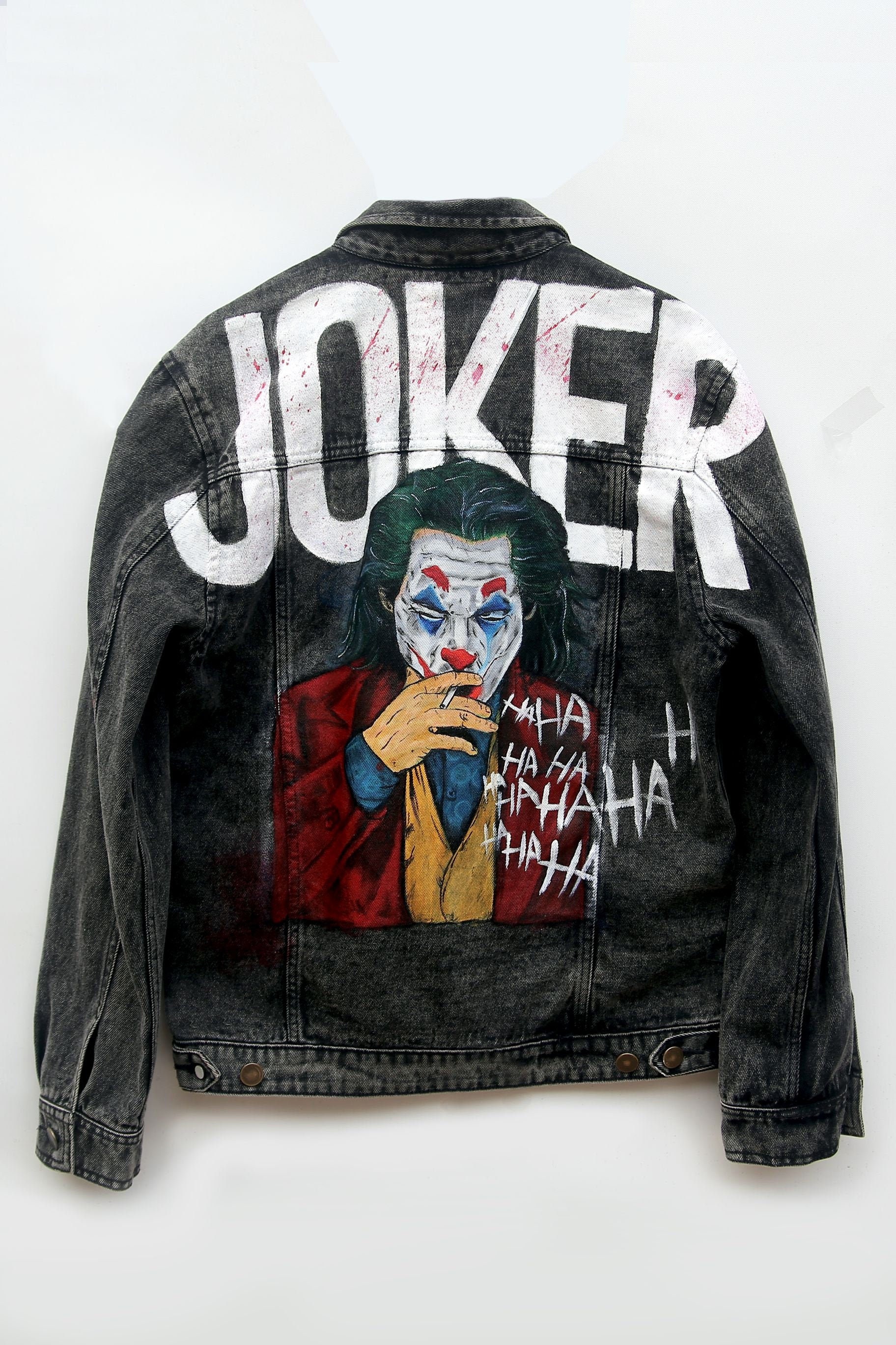 Joker-hahaha Hand Painted Denim Jacket 