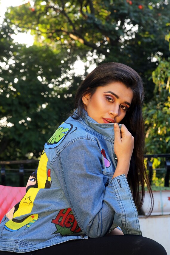 Oh My God Hand Painted Denim Jacket 