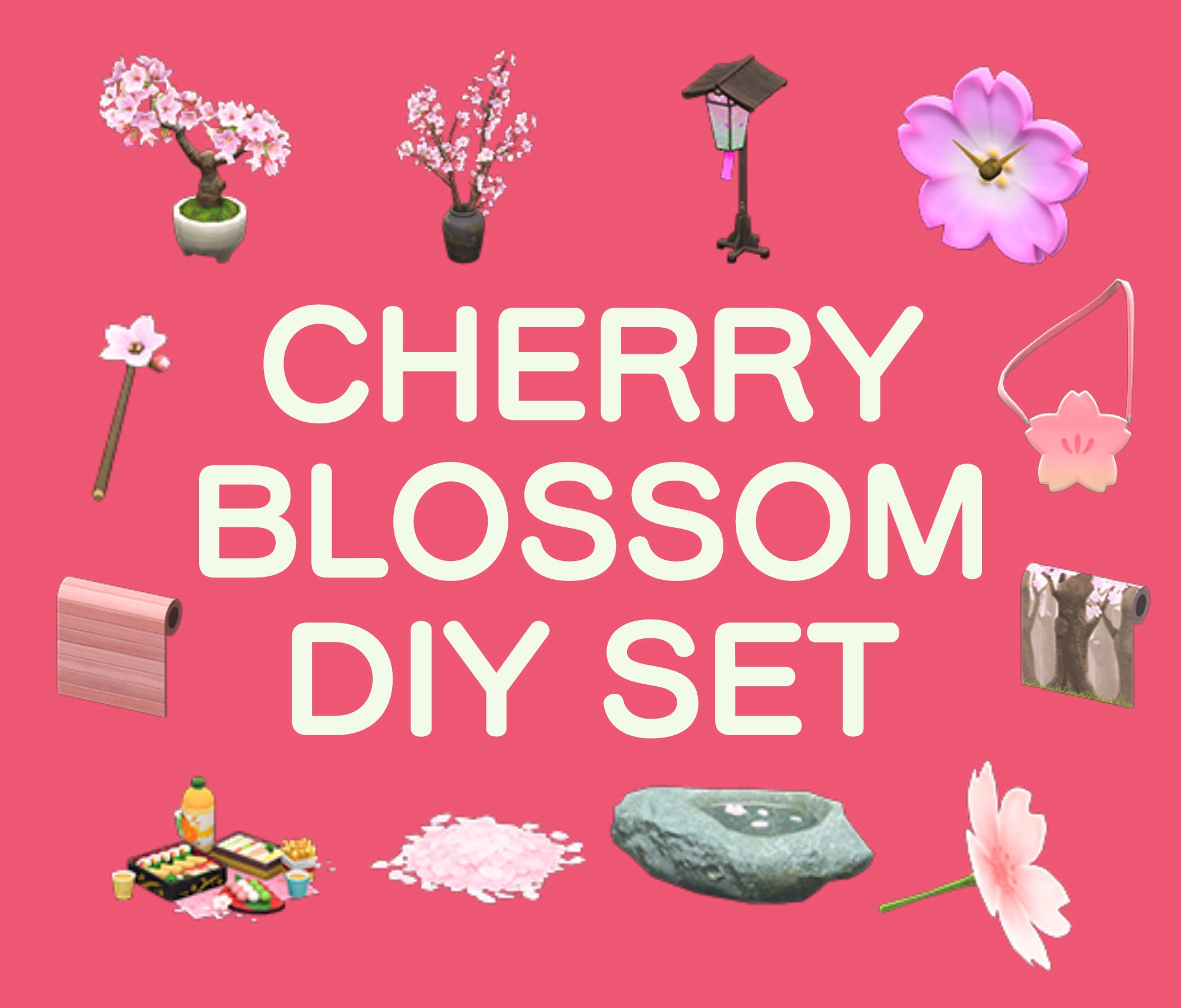 ACNH Cherry Blossom Season DIY Set Materiales Animal Etsy