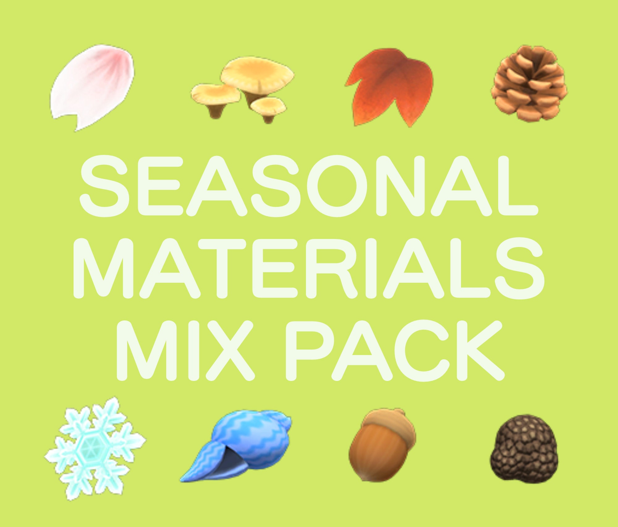ACNH Seasonal Materials Mix Pack Animal Crossing Etsy