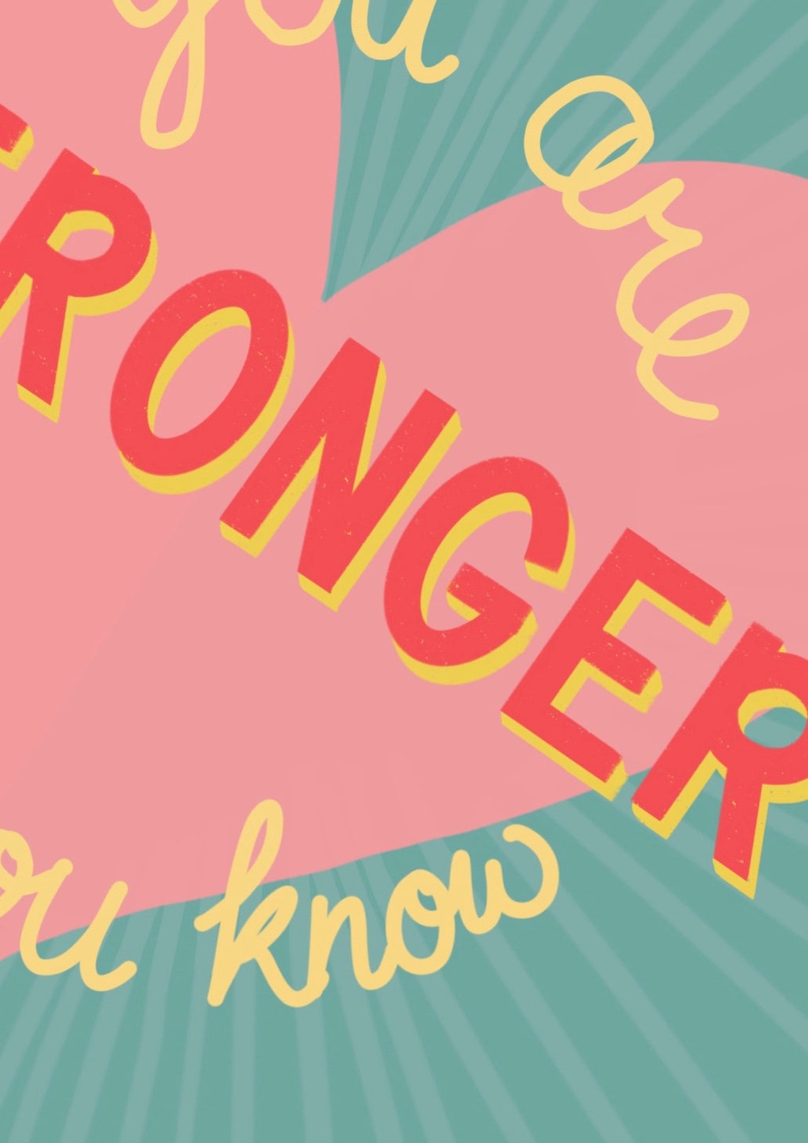 You Are Stronger Than You Know Poster Print Colourful Etsy