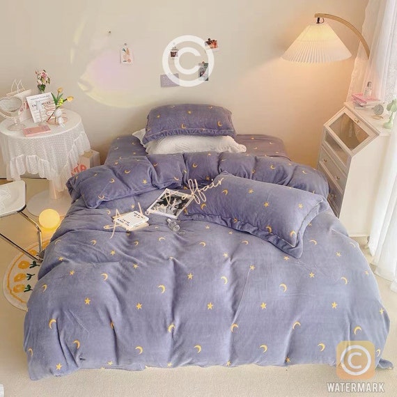 Moon and Stars Duvet Cover Set Queen 