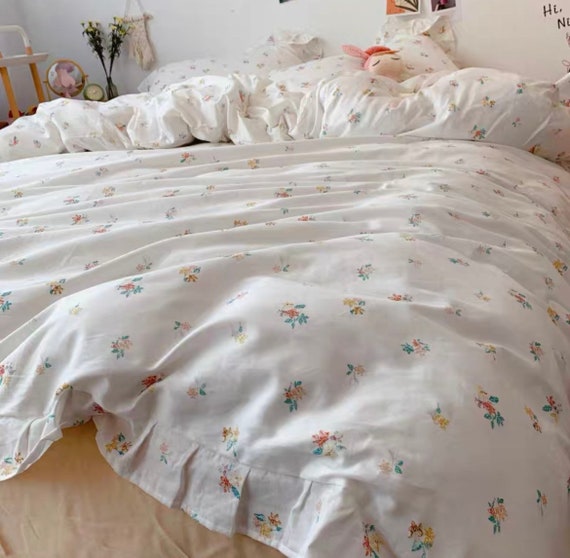 Dainty Duvet Cover Set Fresh Floral Bedding Set Cottagecore Cute Duvet  Cover Set Toddler Kids Dorm Queen Duvet Cover Set Minimalist 