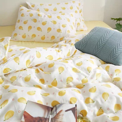 Golden Yellow Color Cotton Duvet Cover King/queen/full Toddler Etsy