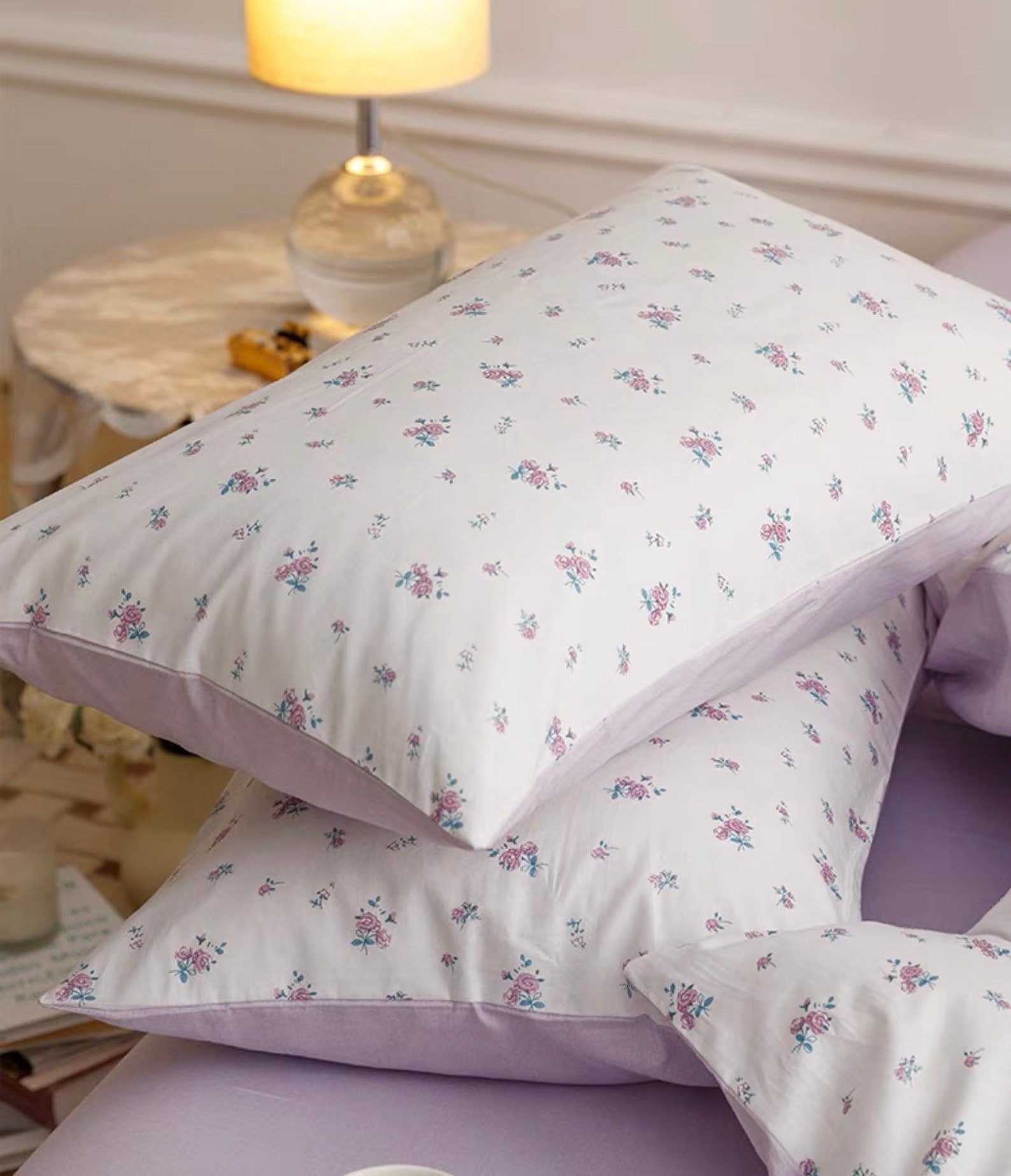 Purple Floral Duvet Cover Set French Floral Gentle Bedding Etsy