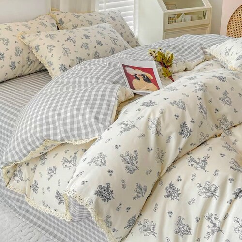 Blue Floral Duvet Cover Set Cottagecore Bedding Set Baby Etsy