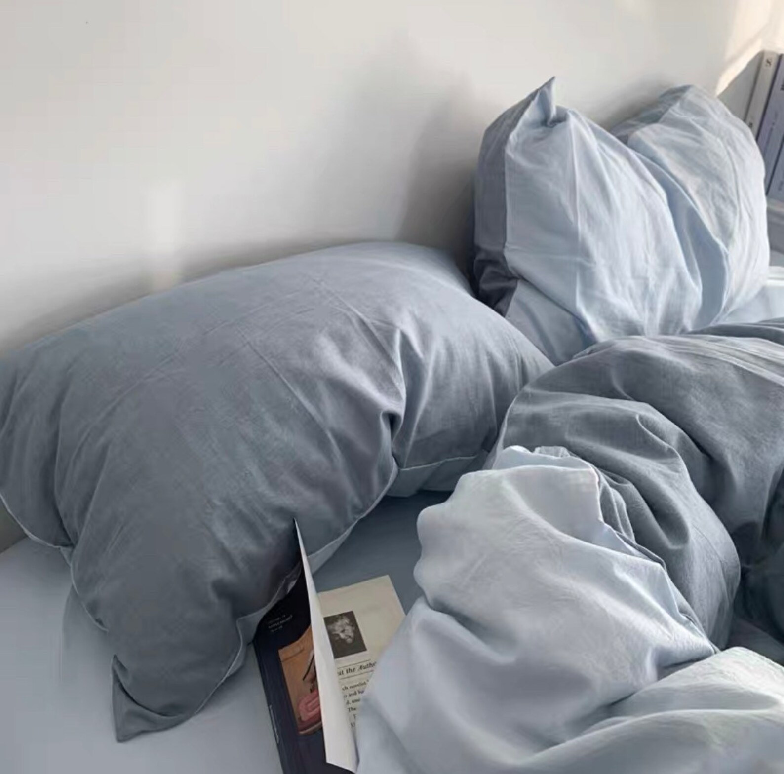 Morandi Duvet Cover Set Cotton Blue Duvet Cover Set 4 Piece Etsy