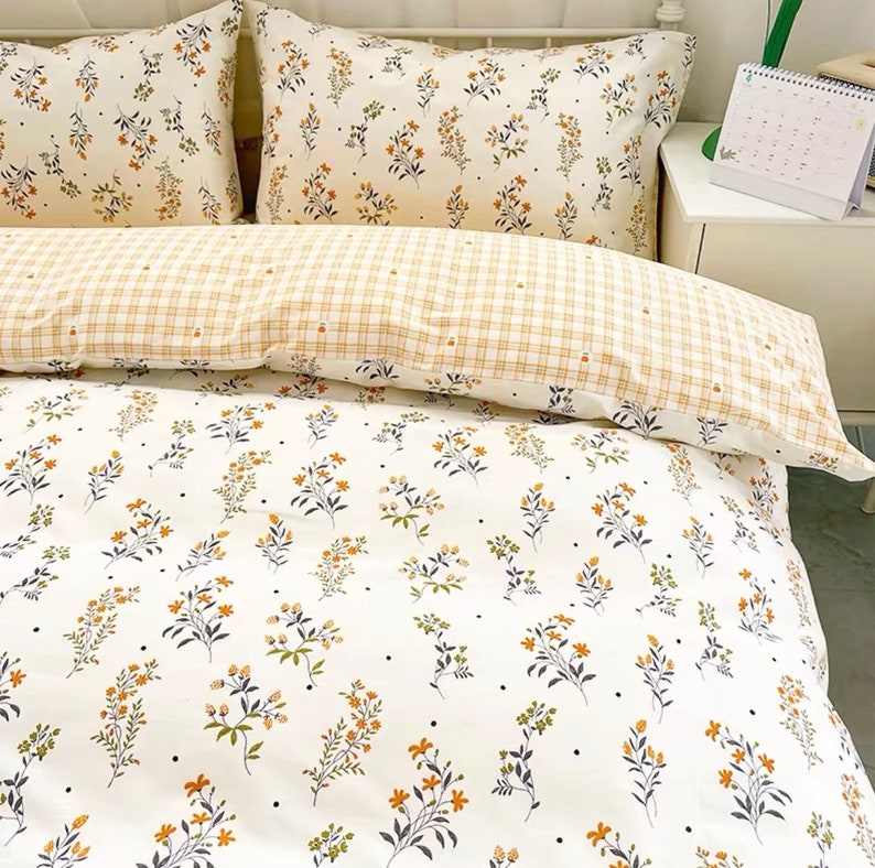 Corn Yellow Pattern Print Duvet Cover Bedding Set