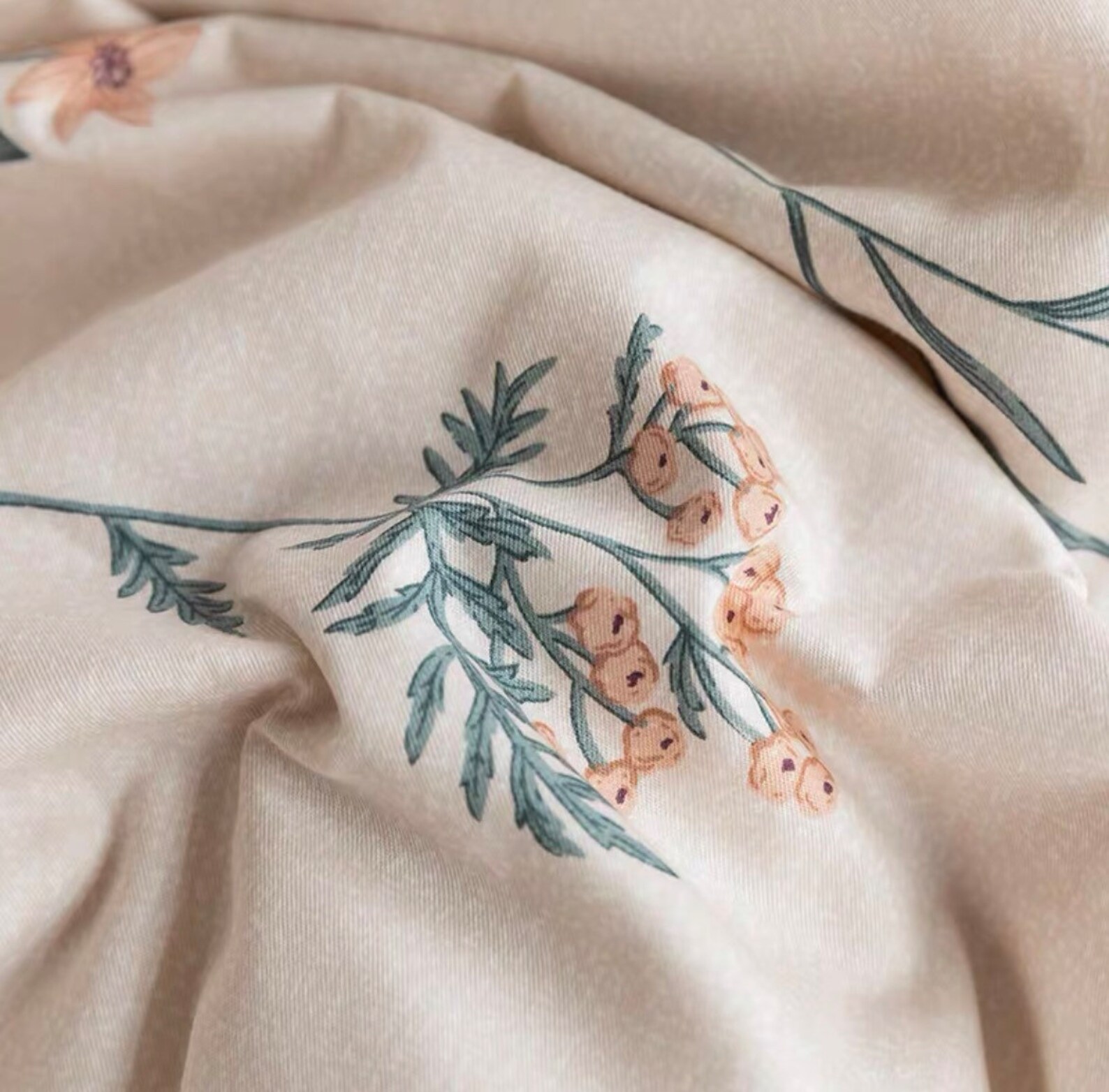 Floral Purple Cotton Duvet Cover Set Fresh Floral Bedding Set Etsy