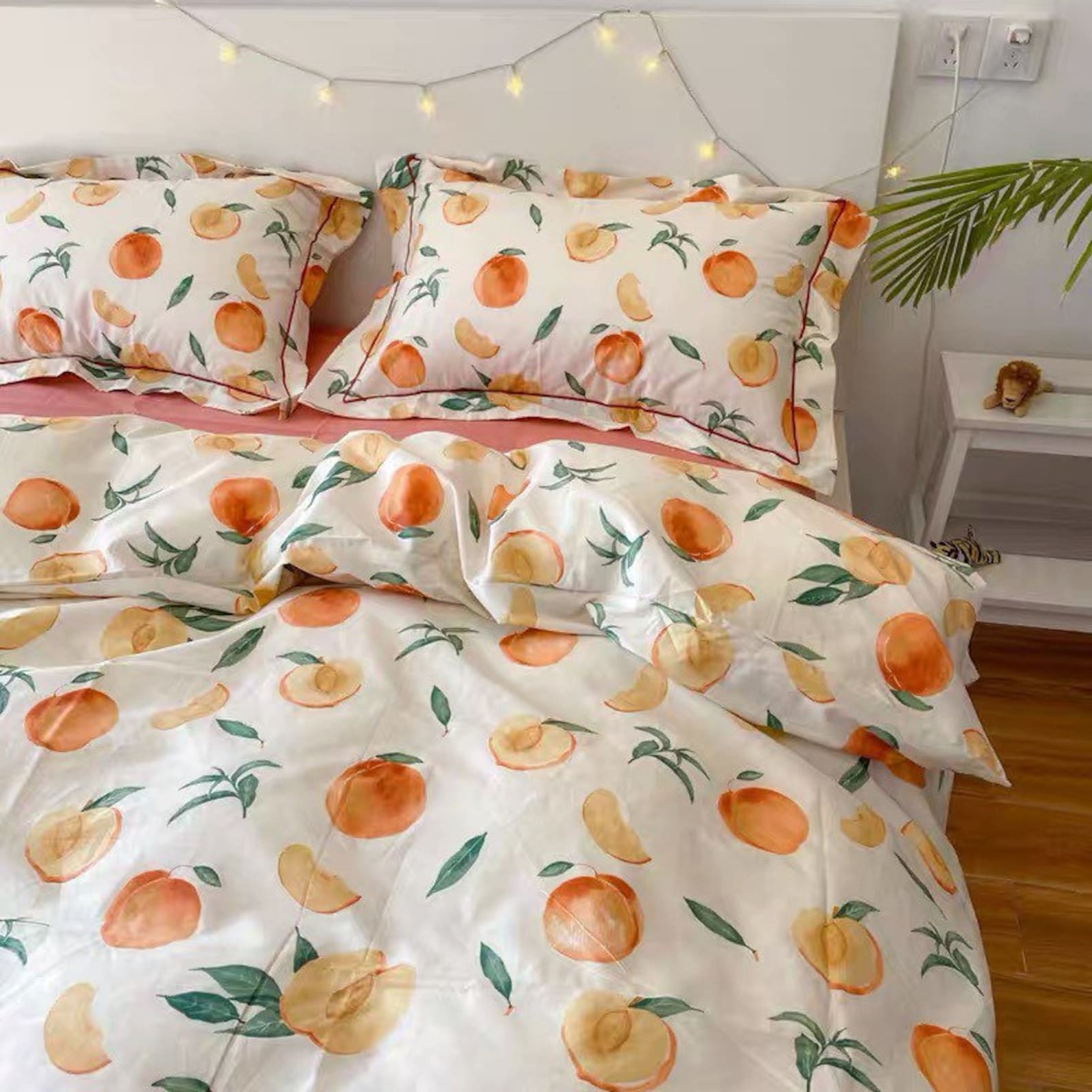 Orange Mustard Fruits Fruits Duvet Cover Set Twin Full Etsy