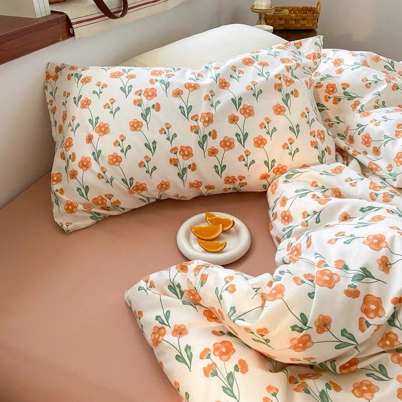Orange Flower Pillow Set (5 Styles), Best Stylish Bedding