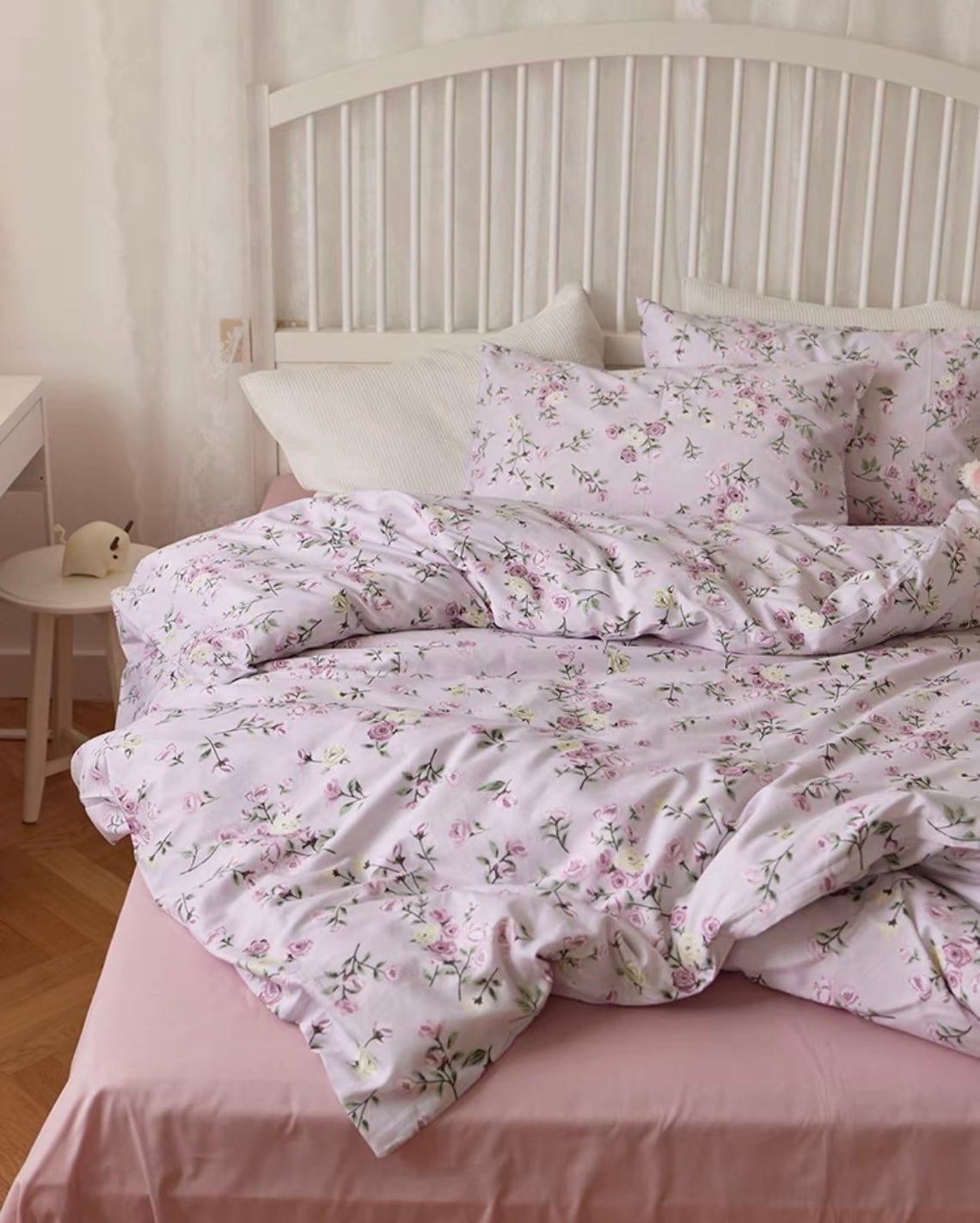 Purple Floral Duvet Cover Set Fresh Cotton Bedding Set Baby Etsy