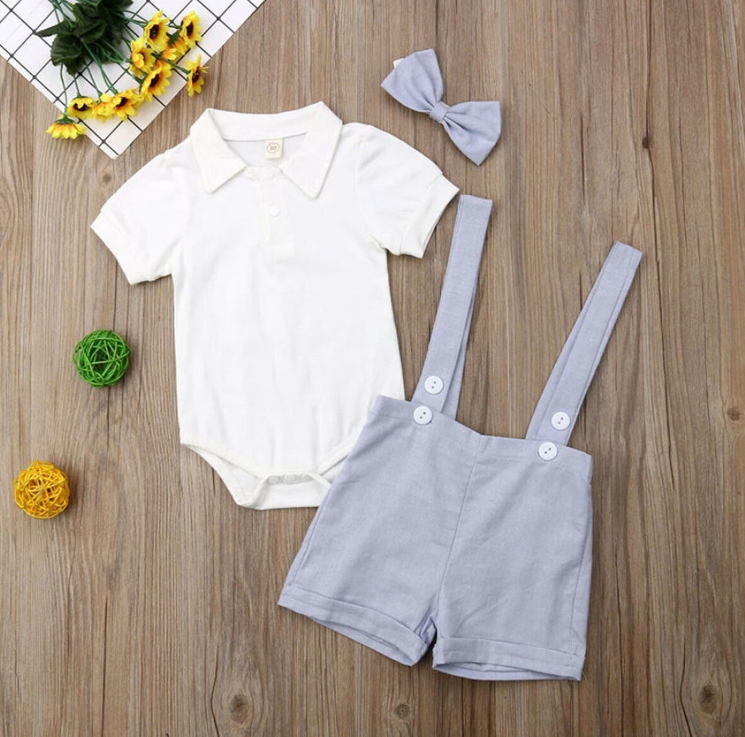 Boys Bow Tie Outfit Smart Baby Boy Outfit Baby Boy Formal Etsy