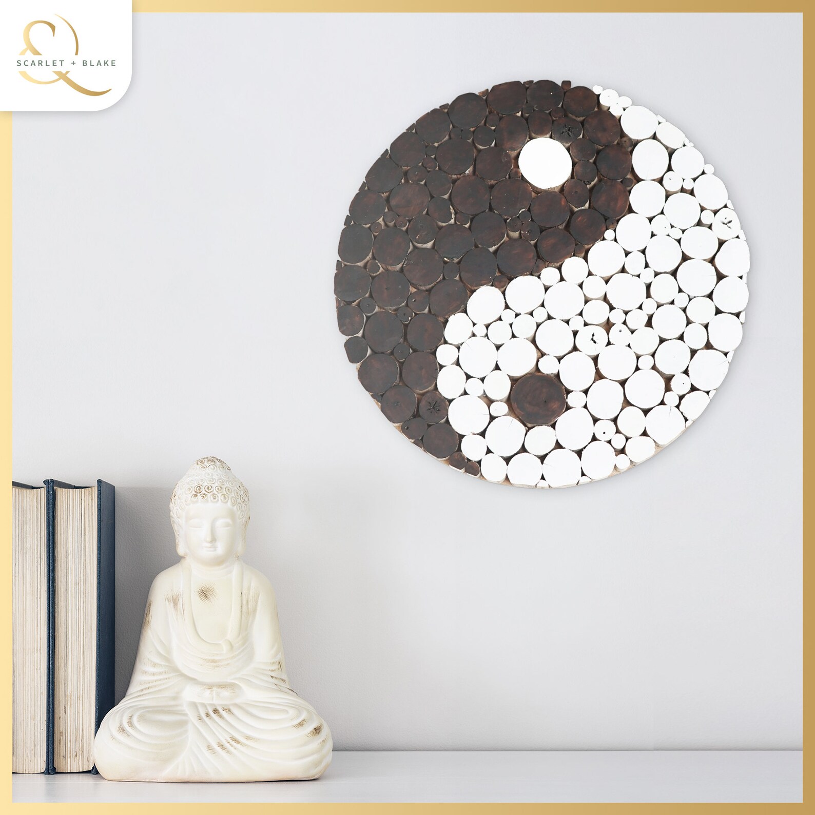 Yin Yang Wall Art Décor Rustic Handmade Wooden Spiritual Etsy