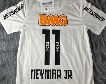 Santos 2012/13 thuisshirt met korte mouwen Neymar Jr. #11 Neymar JR 11 Santos FC retro thuisshirt 2011-2012, door Neymar JR geïnspireerd voetbalshirt