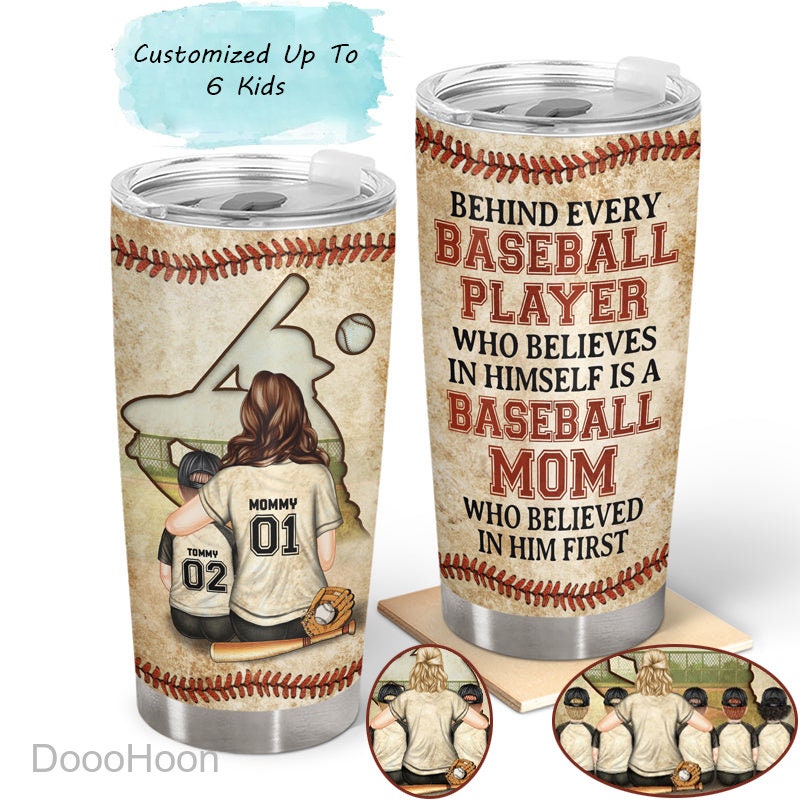 Basebal Mom Tumbler Personalized Behind Every Baseball Player - Etsy