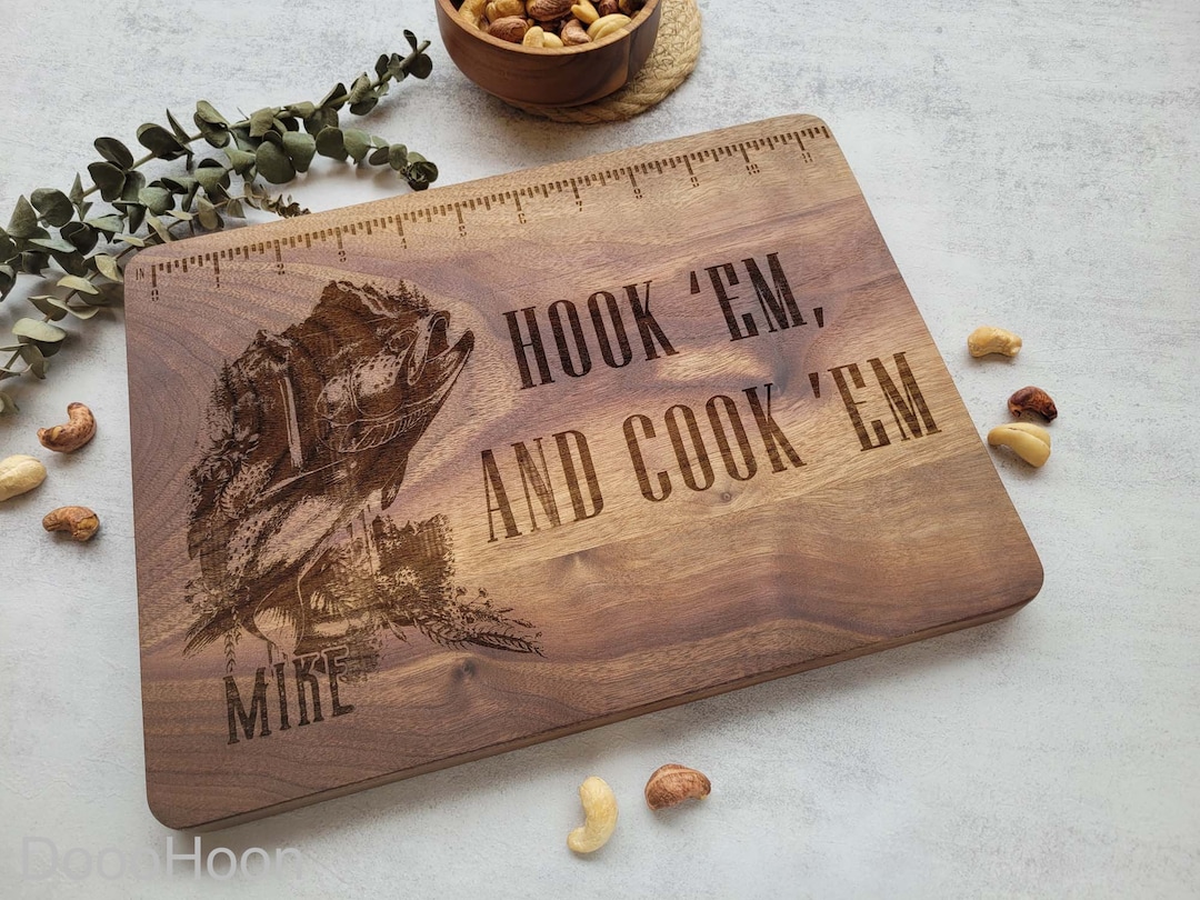 Personalized Fishing Cutting Board Custom the Best Fisherman Etsy