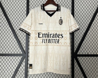 Retro AC Milan Beige voetbalshirt - Special Edition voetbalshirt, Trikot cadeau voor mannen AC Milan Beige voetbalshirt