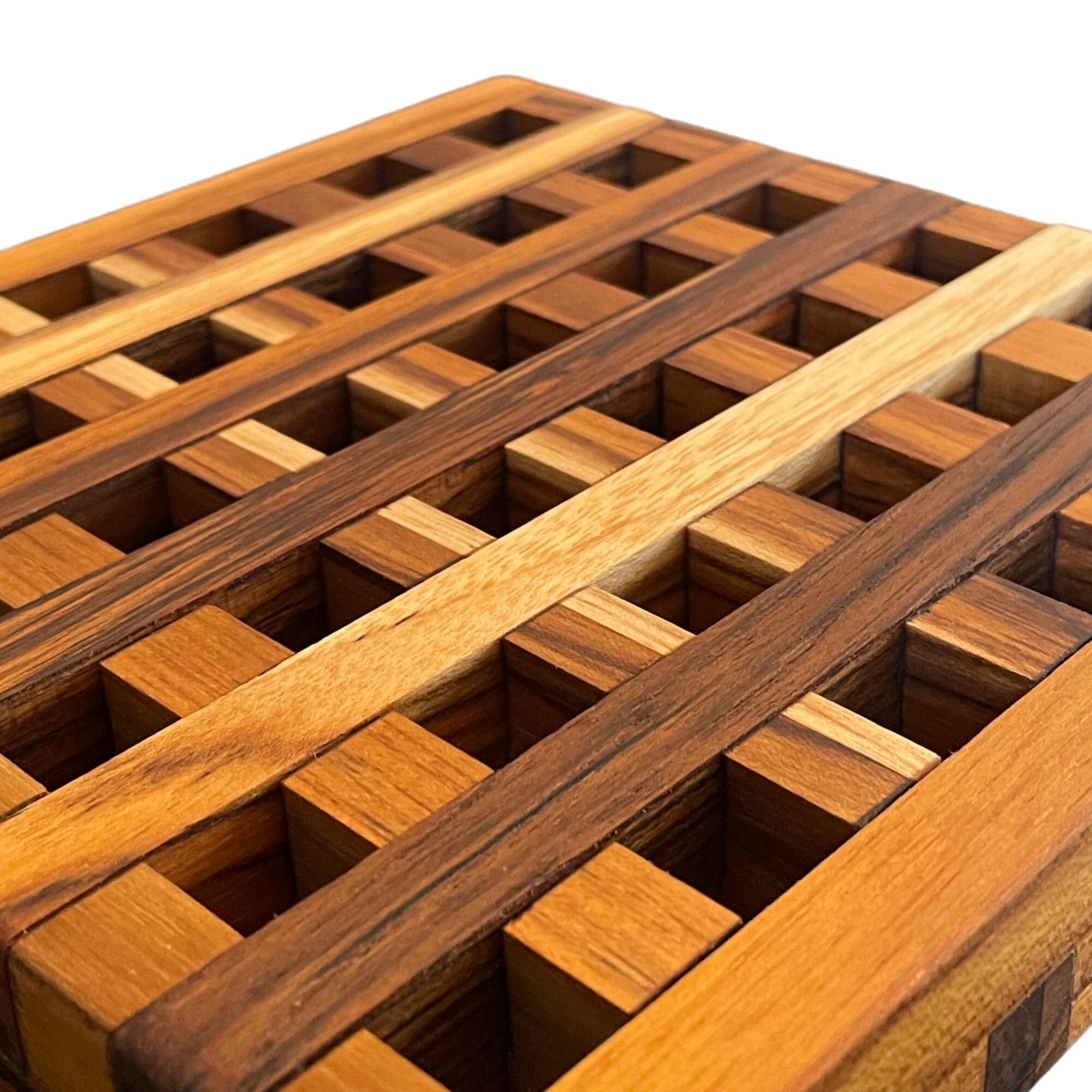Handmade Teak Wood Trivet Pot Stand Interlocking Grid Style Etsy
