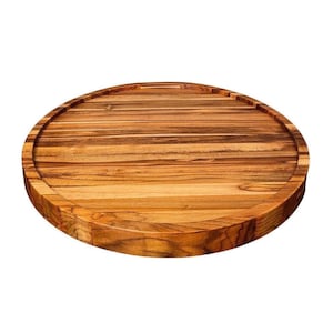 Large Teak Charcuterie - Serving Tray - Cheese Board - Platter / Food Grade Finish With Feet - Bridal Shower Wedding Gift