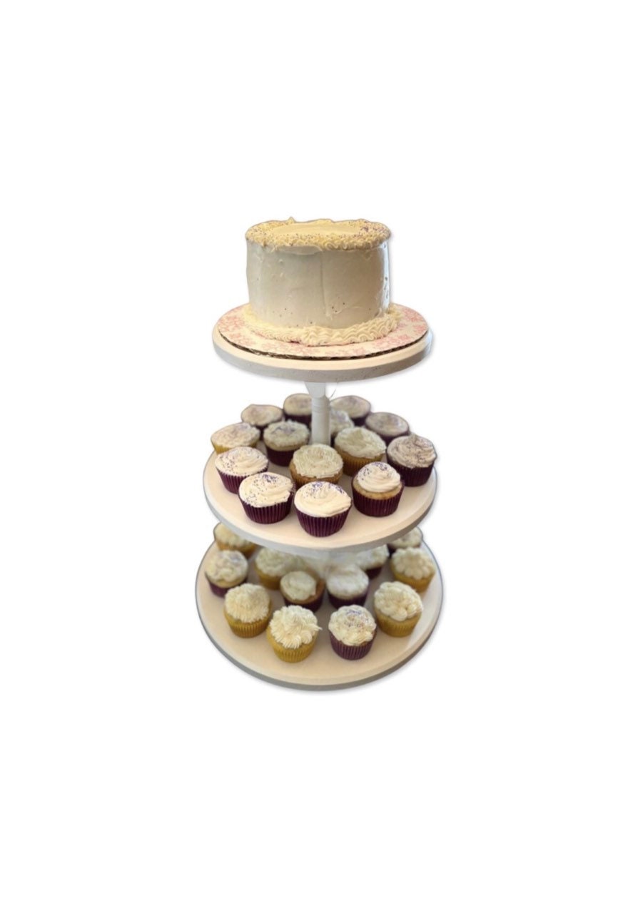 LoveDisplay 4 Tiers Round Wedding Party Tree Tower Cupcake Display Stand With Base 