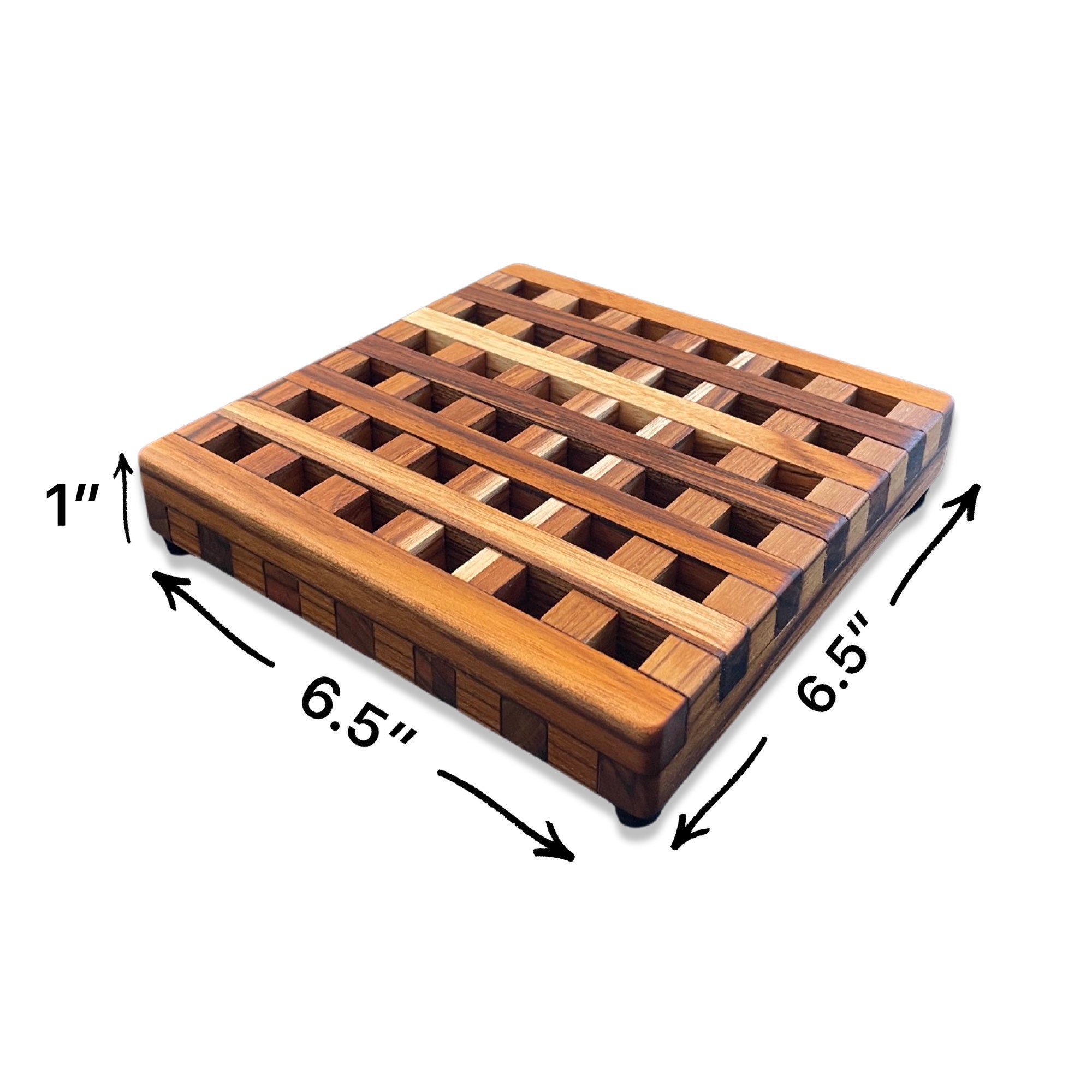 Handmade Teak Wood Trivet Pot Stand Interlocking Grid Style Etsy