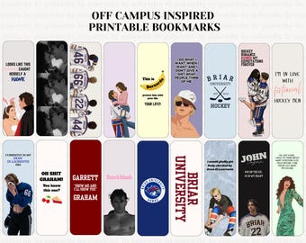 Colección de marcapáginas inspirada en la serie Off-Campus / Descarga digital / Novela romántica de hockey BookTok / Marcapáginas imprimibles para lectores