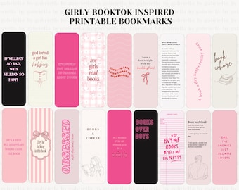 Pink Spicy Bookmarks | Coquette Printable BookTok | Smutty & Dark Romance Set | Unhinged Bookish Gifts
