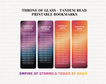 Thron aus Glas Lesezeichen | Tandem-Leseanleitung | Fantasie Buch Liebhaber Geschenk