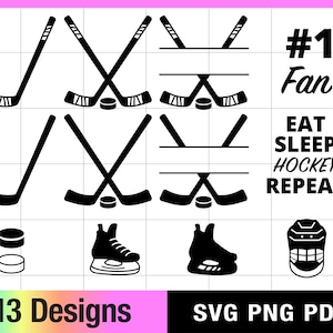 Lot Hockey | png svg pdf | Bâton de hockey svg, svg hockey, hockey maman, hockey papa, clipart hockey, rondelle de hockey, hockey sur glace, patin de hockey