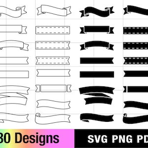 Banner Bundle | png svg pdf | Banner Clipart, Banner Vektor, Banner Umriss, Band SVG, Band Banner SVG, Banner geschnitten Datei, Scrapbooking