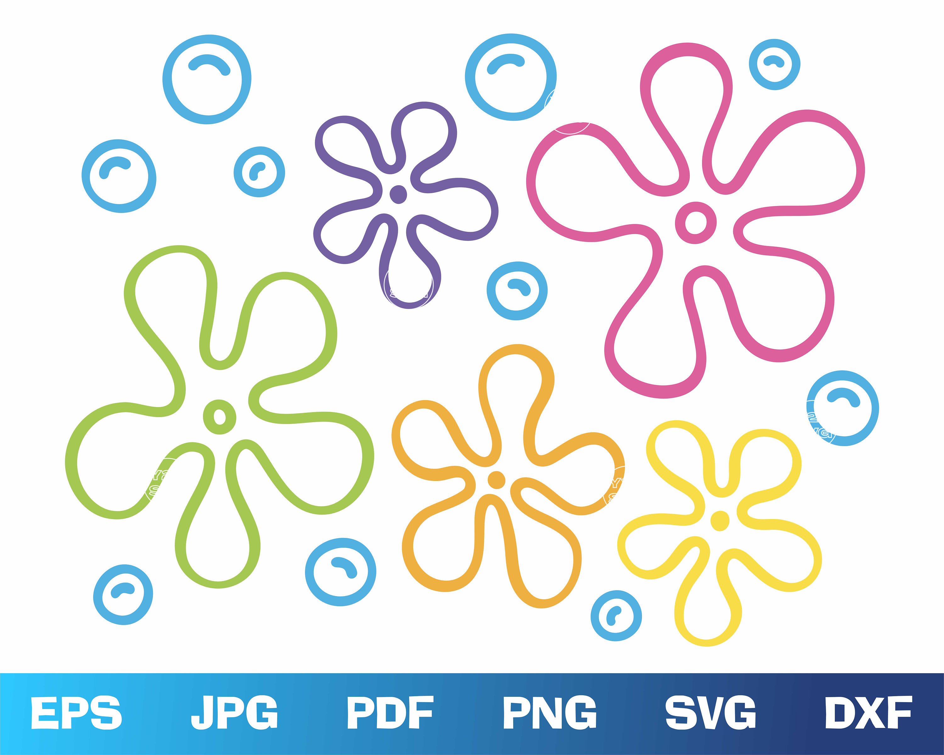 Bikini Bottom Flower Pattern Svg Png Eps Spongebob Svg Etsy India | Hot ...